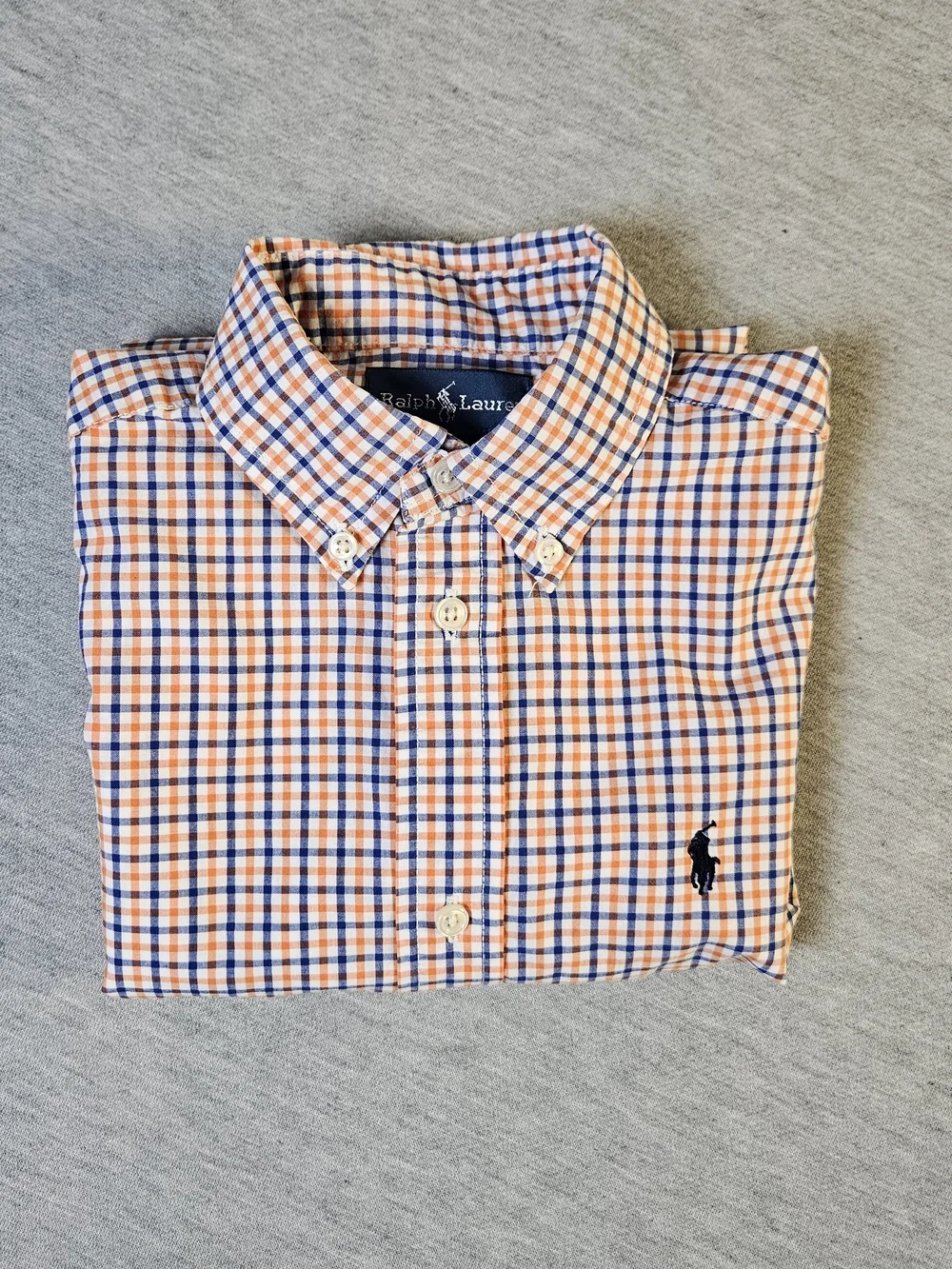 Bundle 2 pieces Ralph Lauren Dress Shirts Plaid & blue/white Boys size 7